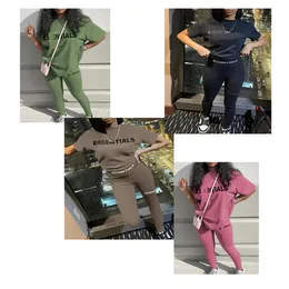 Varumärkesuppsättning för Woman Outfit Sportsuit Casual Casual Velvet Women Set Track Suit Couture Juciy Coture Sweatsuits Kortärmade byxor Slim Fitness Yoga Tvådelar Set