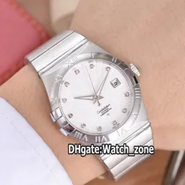 Cheap New Date 123 10 38 21 02 001 quadrante bianco orologio automatico da uomo bracciale in acciaio inossidabile orologio con zaffiro di alta qualità zona 10 Co272Y