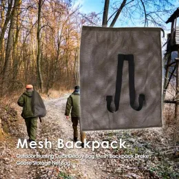 Bolsas de caça ao ar livre Backpack de malha de sacos de engodo de pato com tiras de ombro Drake Goose Storage Net Bag