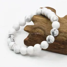 Strang 8mm natürliche weiße Türkei Türkis Stein Perlen Armband Mädchen Weihnachtsgeschenke Mode Schmuck machen Design handgemachte Ornamente