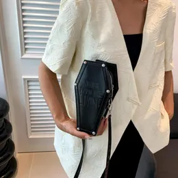 Omuz Çantaları Kadın Crossbody Bag Mini Pu Tabut Şekli Under Emfil Telefon Seyahati Makyaj Kozmetik Cadılar Bayramı