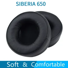 Tillbehör av högkvalitativ headsetskum cusionersättning för Steelseries Sibiria 650 öronplattor Soft protein svampskydd för Sibirien 650