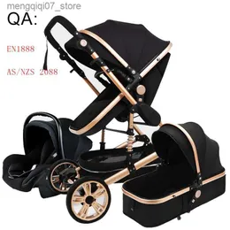 Barnvagnar# lyxig baby barnvagn hög landview 3 i 1 baby barnvagn bärbar baby puschir baby barnvagn baby komfort för nyfödda L240319