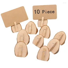 Decorazione per feste 10 pezzi Segnaposto in legno Porta segnaposto da tavolo rustico Porta numero per matrimonio Compleanno Nome Immagine Supporto Po Display