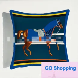 Wholesale New Pattern Light Luxury Horse Series Square Pillows Holland Velvet Super Soft Sample Room Decoration Printing Cushion Cover