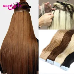 Extensões de fita em extensões de cabelo cabelo humano em linha reta cabelo de fusão humana 2g/fio 2.5g/fio 20 unidades/pacote extensões de cabelo humano natural 613