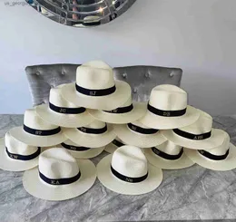 Breda breim hattar hink hattar gratis leverans personlig broderad båt hatt sommarhatt - bred grim sommarhatt broderad cus emblem str fedora hatt y240319