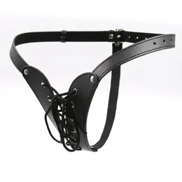 Bondage in pelle Mutandine di castità Intimo donna Slip erotici sexy Giocattoli sessuali per donne Giochi per adulti Fetish Restrizioni Panty