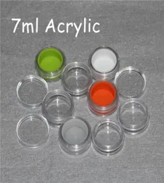 Custom printing plastic container with silicone liner 3ml 5ml 6ml 7ml 10ml acrylic jar for wax dab bhoacrylic clear wax container9981193