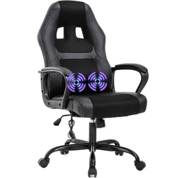 BestOffice PC Gaming Massage Office Ergonomisk skrivbord Justerbar PU -lädertävling med ländryggstöd Neadstöd Armstöduppgift Rolling Swivel Computer Chair för