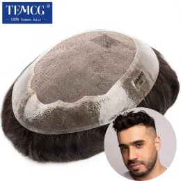 Toupees Toupees Toupees Männliche Haarprothese Toupee Männer mono weiche pu langlebige Männer 6 "Ersatzauszug Systemeinheit 100% menschliches Haar Ma ma