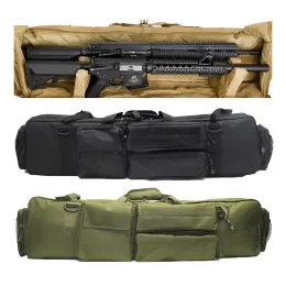 Väskor Taktiska dubbla pistolväska Militärjakt Sniper Ryggsäck Dubbelgevär Bär jaktväskor för M249 M4A1 M16 AR15
