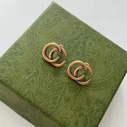 Classic Letter Earrings Studs Have Stamps Retro 14k and 18k Gold Earrings Designer For Women's Wedding Party Birthday Gift Jewelry