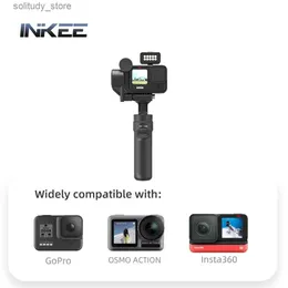 スタビライザーInkee Falcon Plus Action Camera Universal Joint Stabilizer Handheld Osmo Insta360 Hero 11 10 9/8/7/6 3-Axisショック吸収ワイヤレスQ240319