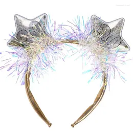 Haarspangen Frauen Mädchen Frohes Jahr Stirnband 2024 Star Boppers H Hoop Bunte Glitzer Lametta Pailletten Party Supplies Drop