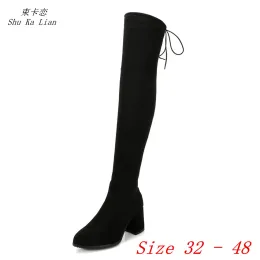 Boots Spring Autumn Women Over the Knee Boots High Heel Woman Boots High Boots Small Plus Size 32 33 40 41 42 43 44 45 46 47 48