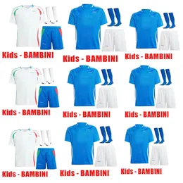 Euro Cup 2024 Italien barnfotboll Jersey fanversion Totti Chiesa Barella Buffon de Rossi R.Baggio Italia Football Shirt 23/24 Uniform Retro Maglie Da Calcio