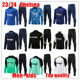 2024 Tracksuits Chelse Ziyech CFC Soccer Jersey Men Kids Training Suit 23 24 25 Jogging Chelse Football Suits Kit Pulisic Mount Havertz Sterling Set Survetemen