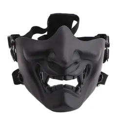 Skrämmande leende spöke halv ansiktsmaskform justerbar taktisk huvudkläder skydd halloween kostymer tillbehör cykling ansikte mas7929088