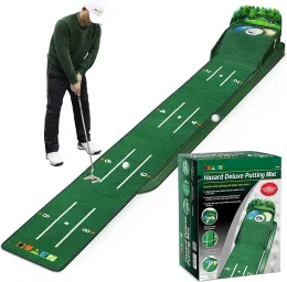 Aiuta il nuovo tappetino da golf in plastica strumento di allenamento guida allenatore Putter pratica pad scheggiatura colpire tappeto verde 8FT