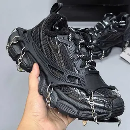 Fashion brand Designer Women sneakers Men oversized chain sole Designer Sneakers Breathable mesh cashmere cotton lined iron claw ten generation casual shoes 35-46