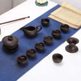 Conjuntos de chá Yixing Teaset Handmade Roxo Areia Bule Teacup Gaiwan Tureen Cerimônia de Chá