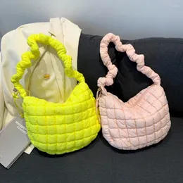 Shoulder Bags Pleated Quilted Cloud Totes Bag Women Check Padded Space Cotton Trend Crossbady Fashion Large Capacity Handbag