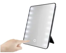 Specchio per il trucco con 16 LED Specchio cosmetico con interruttore dimmer tattile Supporto a batteria per tavolo Bagno Camera da letto Viaggio9346127