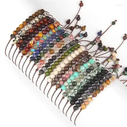 Strand 10pcs Braided Stone Bead Weaving Chain Contracted Bracelet Women Men Energy Beads Buddha Jewelry