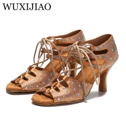 신발 라소 디 seta donna scarpe da ballo latino fondo morbido morbido donna tango 파티 댄스 댄스 신발 Scarpe da sposa con strass