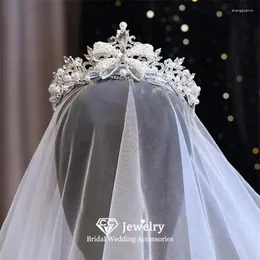 Grampos de cabelo coroa de noiva acessórios femininos casamento hairwear noivado ornamentos artesanais imitação pérola brilhante tiaras fo50