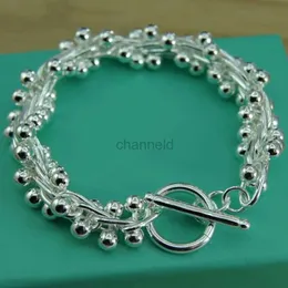 Bangle BABYLLNT 925 Silver Smooth Coral Grape Bracelet For Women Wedding Engagement Charm Fashion Party Jewelry Gift 240319