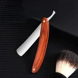 NEW Retro Straight Men Shaving Razor Male Carbon Steel Folding Barber Beard Throat Shaving Knife Cut Tool Pearwood Handle