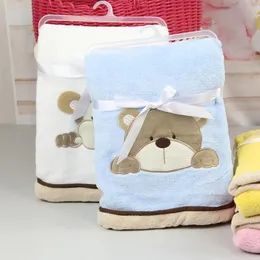Sweatling Born Infant Girls Boys Cartoon Bear Bedding Zestaw polaru Połącz Kołdra Wrap For Babies Babi Akcesoria 240304