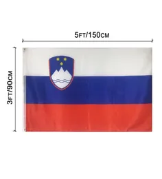 Bandeira da Eslovênia 3x5FT 150x90cm Impressão em poliéster para áreas internas e externas Bandeira suspensa nacional com ilhós de latão 4446598