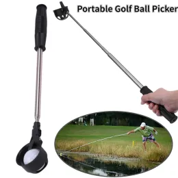 AIDS 8Sektioner Golf Ball Retriever Telescopic Stainless Steel Golf Ball Picker Golf Accessories Recked Golf Ball Pick Up Tools