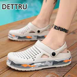 Сандалии Dettru Brand Clogs Men Sandals Casual Shoes eva Легкие Сандлс унисекс красочные туфли для летнего пляжа zapatos hombre