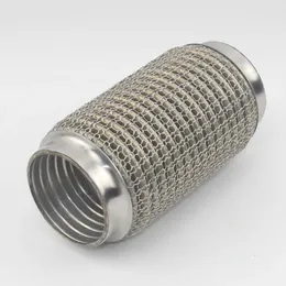 65mm Automotive Exhaust Bellows Stainless Steel Hose Connected To Muffler Absorption Braided Hook Mesh Expansion Pipe