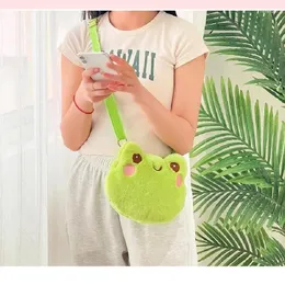 Totes Women Creative Funny Frog Plush Shoulder Bag Korean Girl Cute Cartoon Key Personality Small Doll