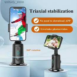 Estabilizadores Intellig Ai Novo Mini Selfie Stick Rastreamento Automático Tiro Rotação de 360 Graus Inteligente Siga Live Phone Bracket Gimbals Q240319