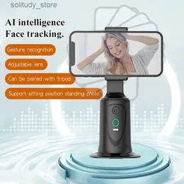 Stabilisatorer Q9 Automatisk spårning Fotografering Universal Joint Stabilizer stativ AI Intelligent 360 Roterande selfie -pinne för Video Vlog Live Tiktok Q240320