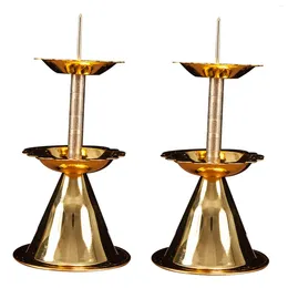 Titulares de vela 2 pcs metal castiçal casa budista tealight suporte para fazenda sala de estar lareira housewarming mantel