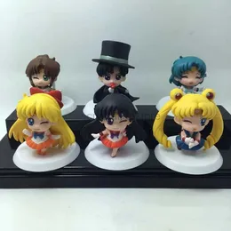Manga Tsukino Usagi pikna dziewczyna figurki Anime sze migajce dziewczyny ksiniczki modele gara zestawy zabawki z PVC dla dzieci na biurko kolekcjonerskie 240319