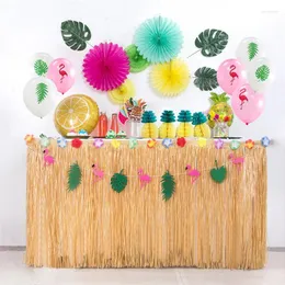 Partydekoration Hawaiianischer Tischrock DIY 75 cm Kunststoff Luau Blumengras Strandhochzeit Happy Aloha Geburtstag Sommerkleid