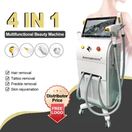 4 in1 808+IPL+ND YAG +RF Ästhetische Medizin Multifunktionaler Laser-Epilierer Schnelles und schmerzloses Diodenlaser-808-nm-Haarentfernungsgerät