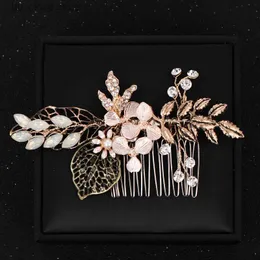 Diademi Vintage oro cristallo da sposa pettini per capelli accessori per capelli donna schiena decorativa pettine per capelli per copricapo da sposa gioielli per capelli regalo Y240319