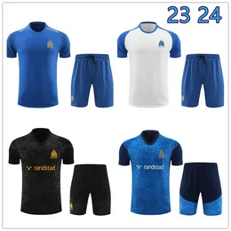 2023 2024 Homens e Crianças Marselha Futebol Jerseys Mangas Curtas Shorts Tracksuit Guendouzi Milik Under Tracksuit Maillot Camisa de Futebol Uniformes Conjunto de Terno de Treinamento