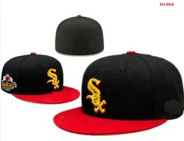 2024 Męski baseball White Sox Fitted Hats Classic World Series Sport Sport Sox Pełne zamknięte La NY Caps Chapeau 1995 STITCH SERCE „Series” „Love Hustle Flowers A4