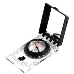 Compass Multifunctional Compass with Ruler Compact Handheld Outdoor Survival Military Camping Hiking Compass Lanyard Mirror