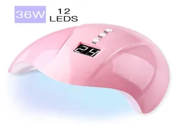 Lampada per unghie UV da 36 W per manicure LED Asciugatrici per unghie Gel per asciugatura Lampade per ghiaccio con 12 LED 30s60s99s Strumenti per nail art con sensore automatico1397807